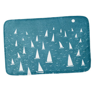 Sailing Boat Nautical Bath Mat