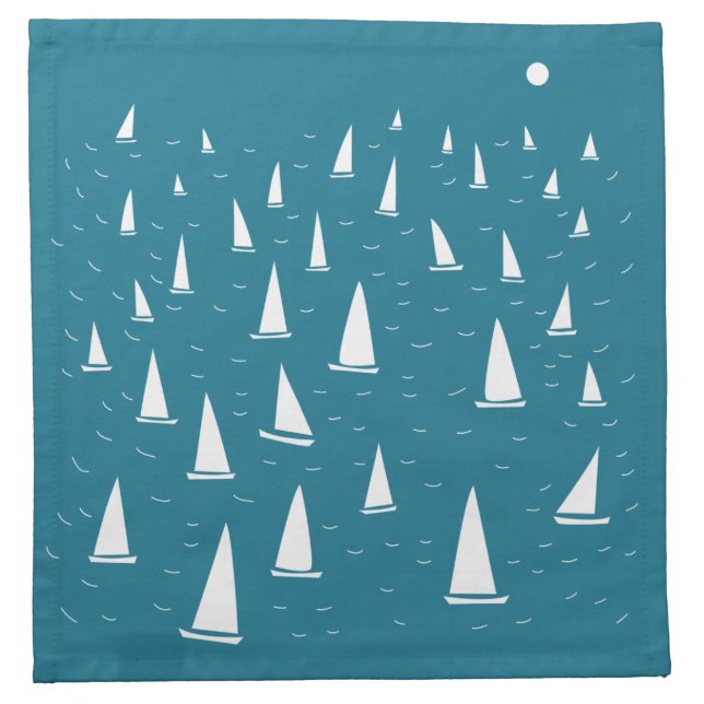 Sailing Boat Nautical Cloth Napkin (Front)
