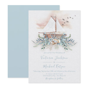Sailing Boat Nautical Wedding invitations