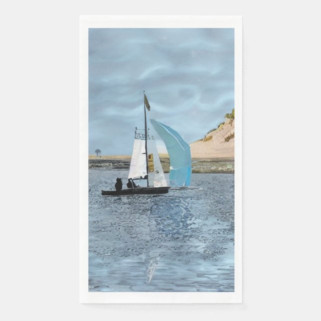 SAILING BOAT PAPER GUEST TOWELS (Front)