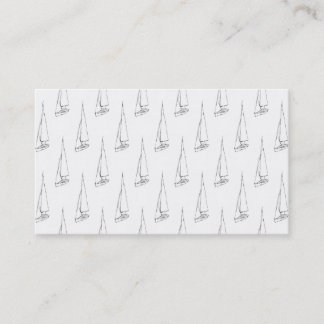 Sailing Boat Pattern. Black and White. Business Card
