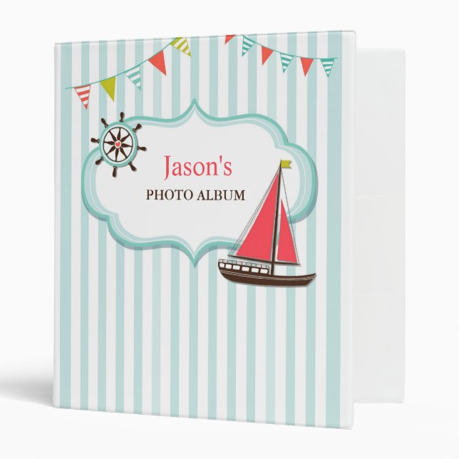 Sailing Boat Photo Album Binder (Front/Inside)