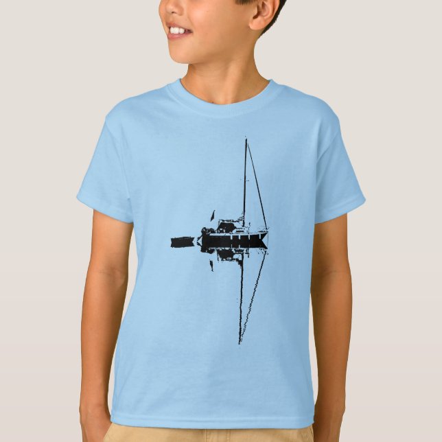 Sailing boat reflection on a calm sea T-Shirt (Front)
