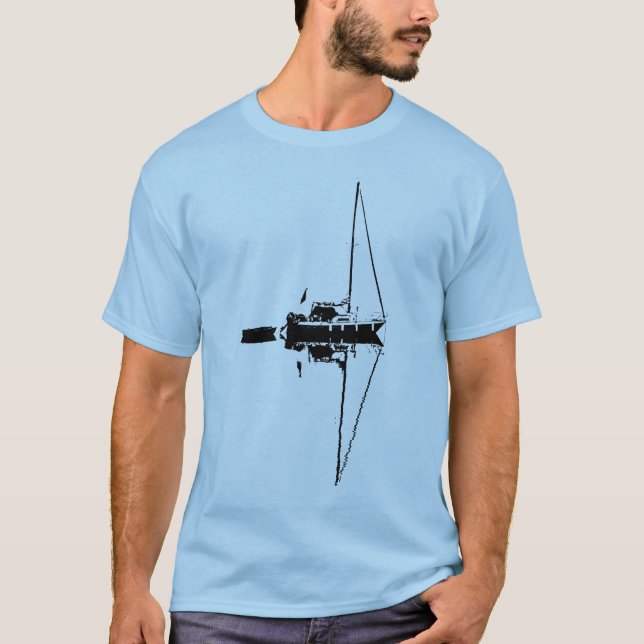 Sailing boat reflection on a calm sea T-Shirt (Front)