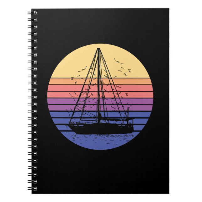 Sailing Boat Retro Notebook (Front)