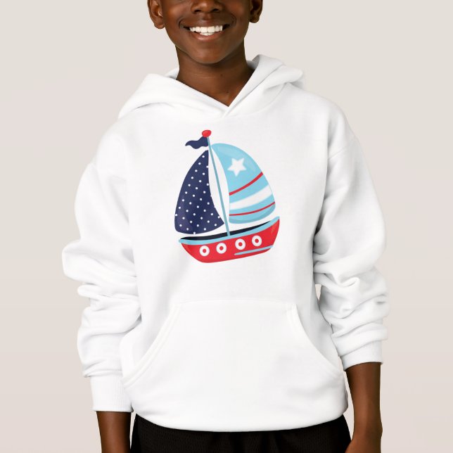 Sailing Boat, Sailor, Sailing, Boat, Ship, Sails Hoodie (Front)