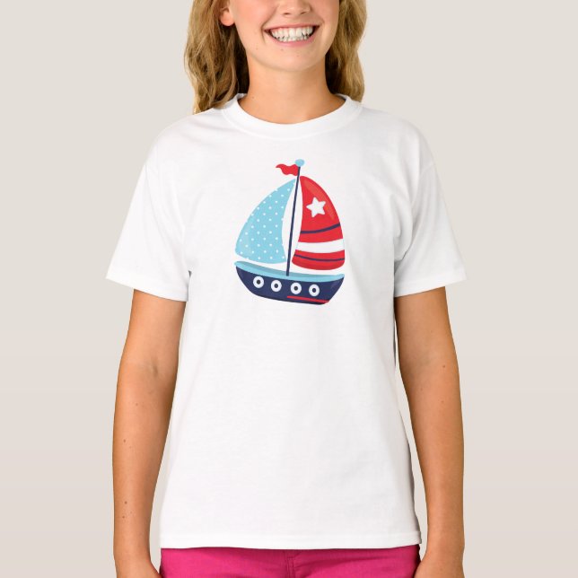 Sailing Boat, Sailor, Sailing, Sails, Boat, Ship T-Shirt (Front)