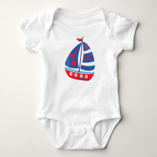 Sailing Boat, Sailor, Sailing, Sails, Ship, Boat Baby Bodysuit