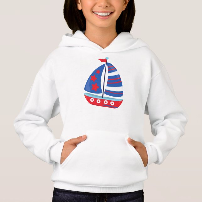 Sailing Boat, Sailor, Sailing, Sails, Ship, Boat Hoodie (Front)
