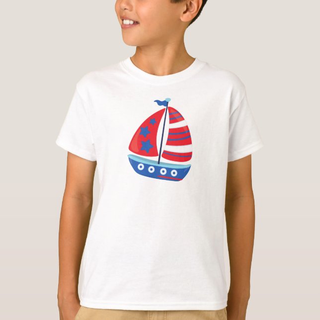 Sailing Boat, Sailor, Sailing, Ship, Sails, Boat T-Shirt (Front)