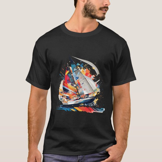 Sailing Boat Sea World Ocean Beauty Discovery Art T-Shirt (Front)