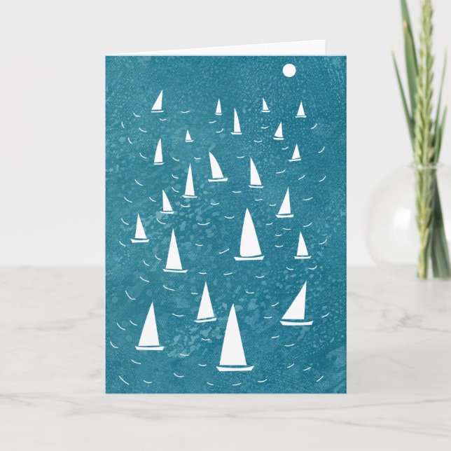 Sailing Boat Seascape Card (Front)