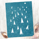 Sailing Boat Seascape Postcard<br><div class="desc">A sailing boat race on a teal green ocean.  Perfect for your favorite sailor,  yacht racer,  and regatta fan.  Original nautical art by Nic Squirrell.</div>