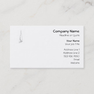 Sailing boat. Sketch in Black and White. Business Card