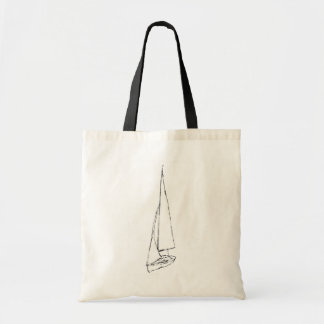 Sailing boat. Sketch in Black and White. Tote Bag