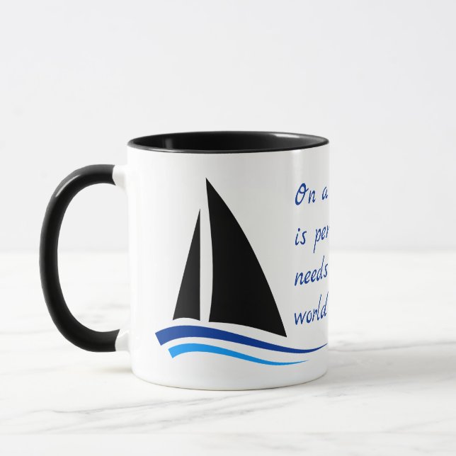Sailing Boat, Wind & Beauty Quote Mug (Left)