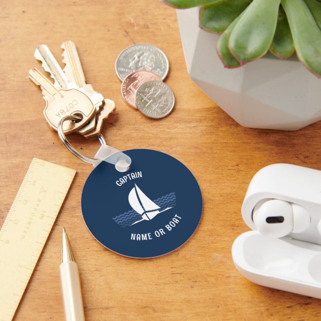 Sailing Boat with customizable Text Keychain (Desk)