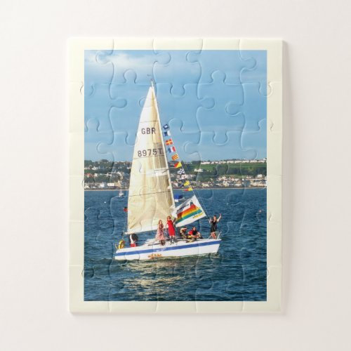 Sailing boat with flags jigsaw puzzle