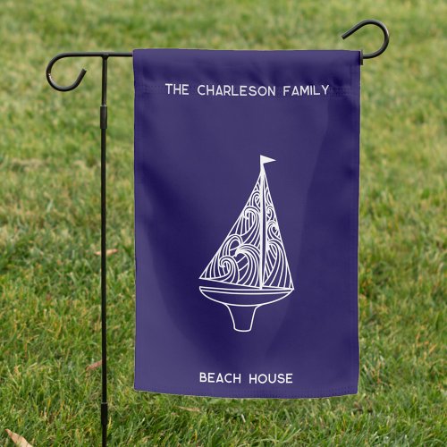 Sailing Boat Yacht Personalized Beach House Garden Flag
