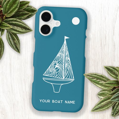 Sailing Boat Yacht Personalized Boat Name iPhone 17 Case