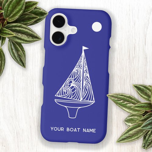 Sailing Boat Yacht Personalized Boat Name iPhone 17 Case