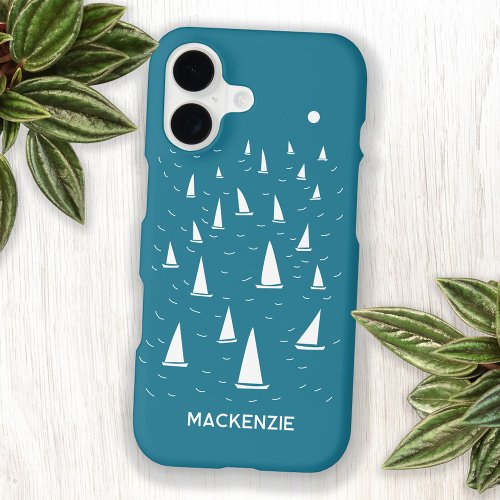 Sailing Boat Yacht Personalized Custom Name iPhone 17 Case