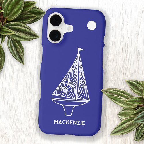Sailing Boat Yacht Personalized Custom Name iPhone 17 Case