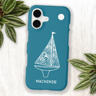 Sailing Boat Yacht Personalized Custom Name iPhone 17 Case