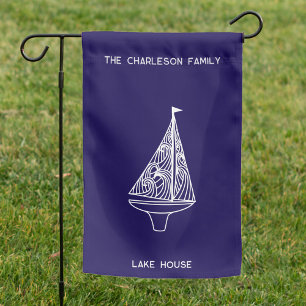 Sailing Boat Yacht Personalized Lake House Garden Flag