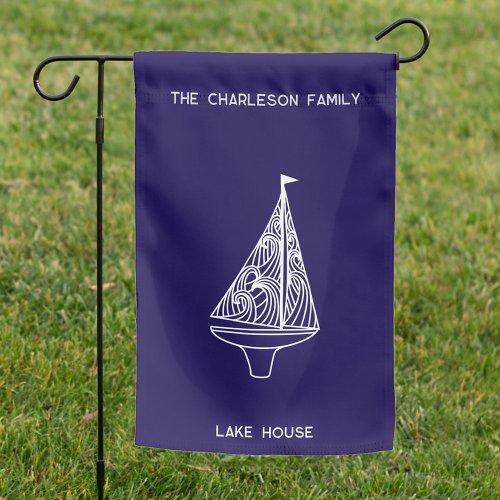 Sailing Boat Yacht Personalized Lake House Garden Flag