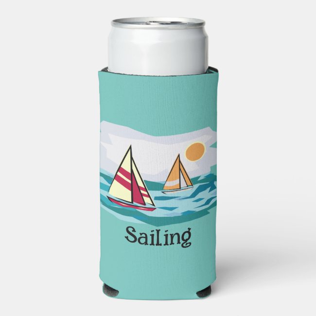 Sailing Boating Design Seltzer Can Cooler