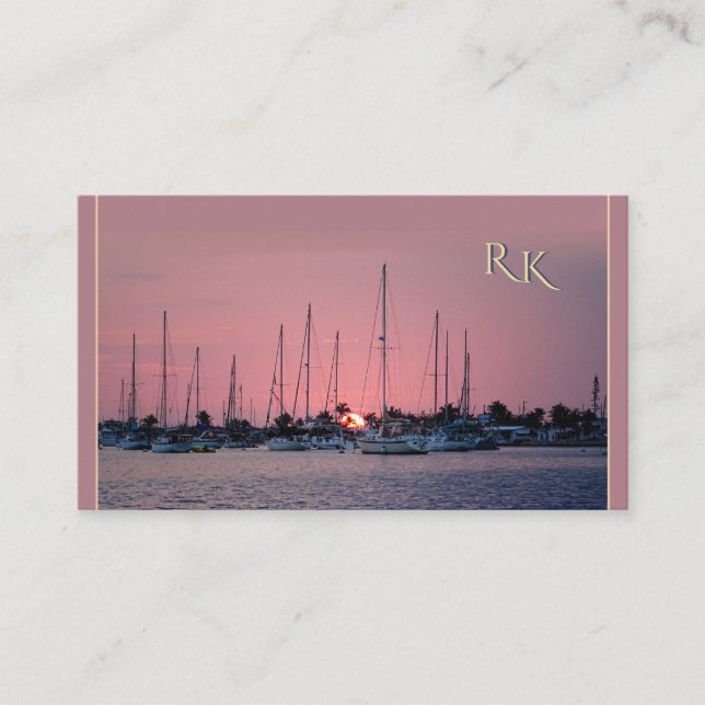 Sailing Boats at Sunset Business Card (Front)