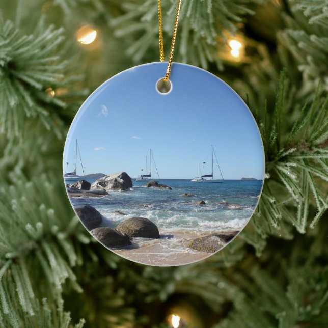 Sailing Boats at the Baths, BVI Ceramic Ornament (Tree)