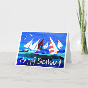 'Sailing Boats' Birthday Card