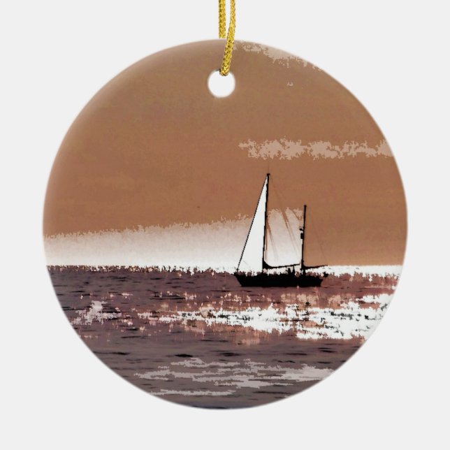 SAILING BOATS CERAMIC ORNAMENT (Front)