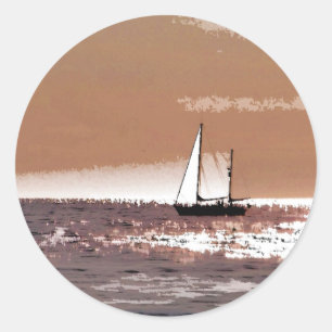 SAILING BOATS CLASSIC ROUND STICKER