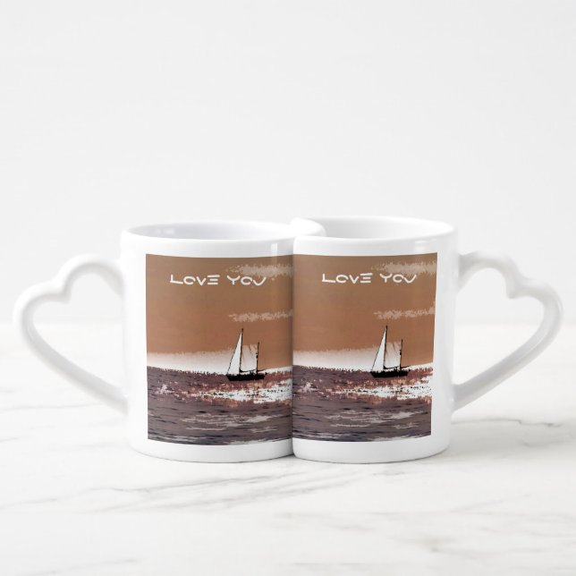 SAILING BOATS COFFEE MUG SET (Front Nesting)