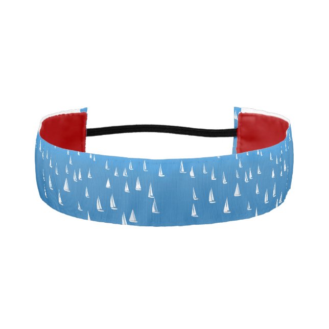Sailing Boats in deep blue Sea - Regatta Sailboats Athletic Headband (Front)