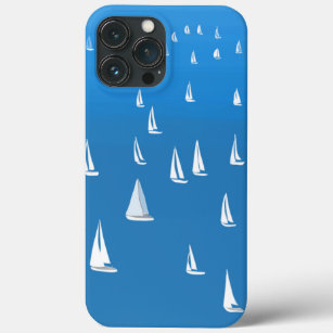 Sailing Boats in deep blue Sea - Regatta Sailboats iPhone 13 Pro Max Case