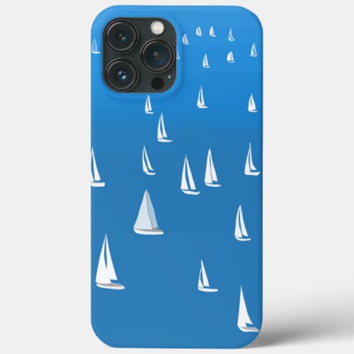 Sailing Boats in deep blue Sea _ Regatta Sailboats iPhone 13 Pro Max Case