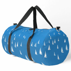 Sailing Boats in deep blue Sea - Regatta Sailboats Duffle Bag