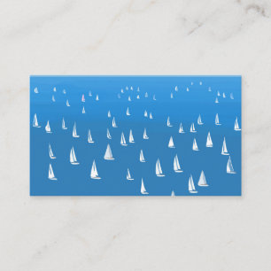 Sailing Boats in deep blue Sea - Regatta Sailboats Enclosure Card