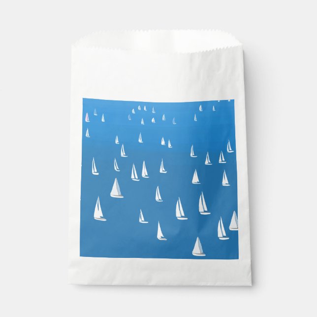 Sailing Boats in deep blue Sea - Regatta Sailboats Favor Bag (Front)