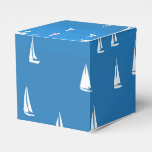 Sailing Boats in deep blue Sea - Regatta Sailboats Favor Boxes