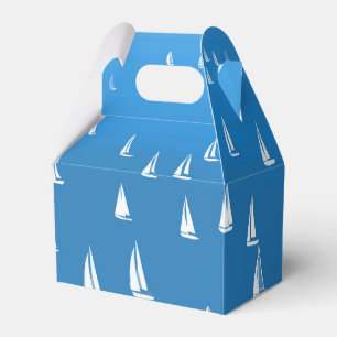 Sailing Boats in deep blue Sea - Regatta Sailboats Favor Boxes