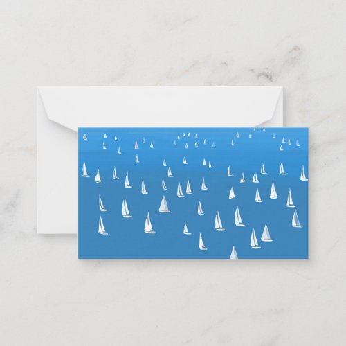 Sailing Boats in deep blue Sea _ Regatta Sailboats Note Card