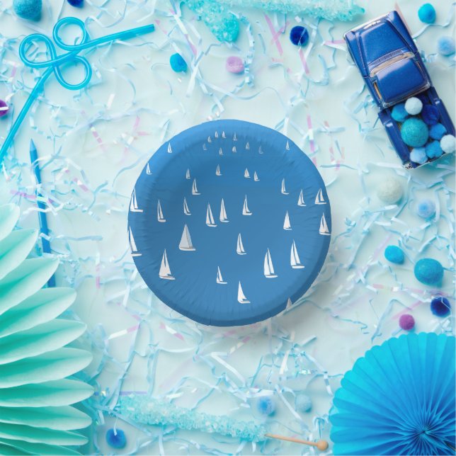 Sailing Boats in deep blue Sea - Regatta Sailboats Paper Bowls (Party)