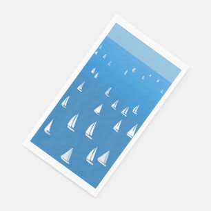 Sailing Boats in deep blue Sea - Regatta Sailboats Paper Guest Towels