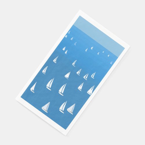 Sailing Boats in deep blue Sea _ Regatta Sailboats Paper Guest Towels