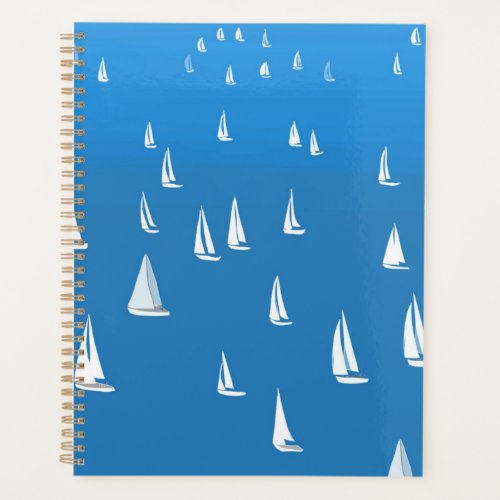 Sailing Boats in deep blue Sea _ Regatta Sailboats Planner